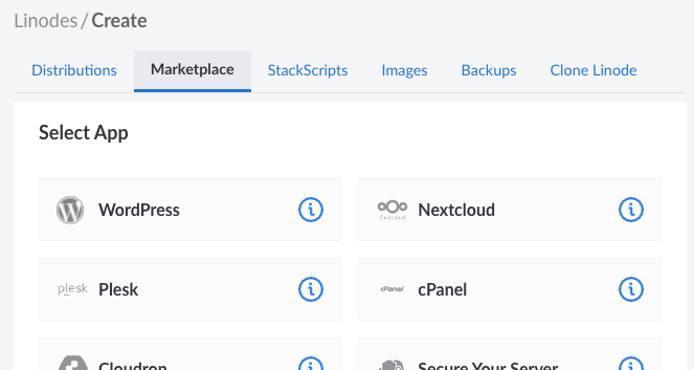 Screenshot of Select App section